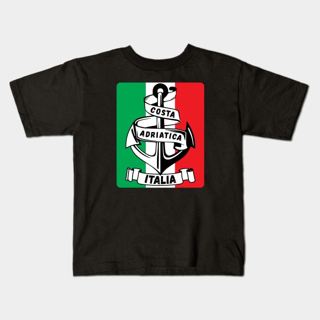 Costa Adriatica Italy Flag Kids T-Shirt by Pistacchio Gift